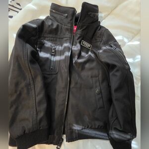 GUESS Black Kid's Bomber Jacket with Zip Pockets Size 4t